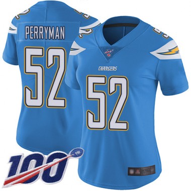 Los Angeles Chargers NFL Football Denzel Perryman Electric Blue Jersey Women Limited  #52 Alternate 100th Season Vapor Untouchable->women nfl jersey->Women Jersey